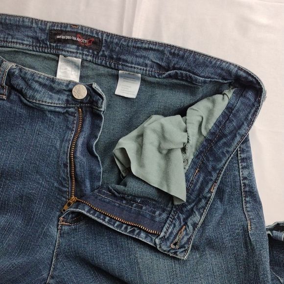 Vintage On n est pas des Anges Wide Pocket Flare Bottom High Rise Jeans - Picture 13 of 14